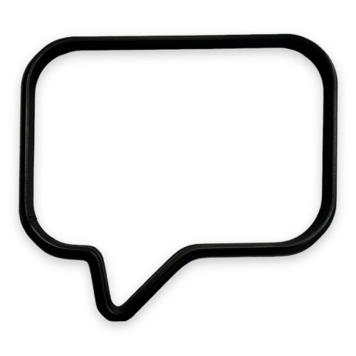 Speech Bubble Square Cookie Cutter with Easy to Push Design (4 inch)