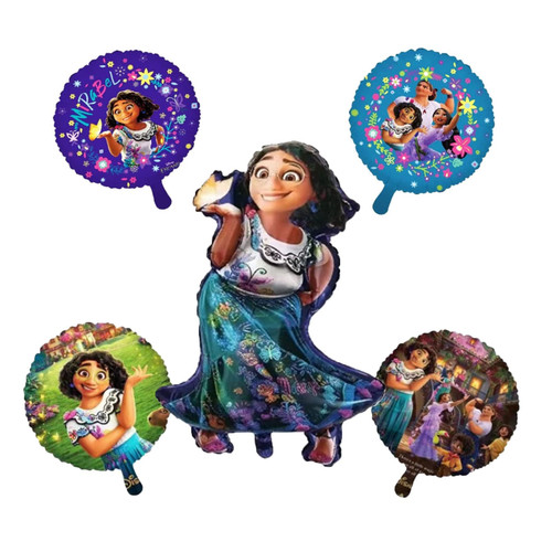 1 large Encanto figure foil balloon + 4 round balls, encanto birthday party balloons 1 large Encanto figure foil balloon + 4 round balls, encanto birthday party balloons