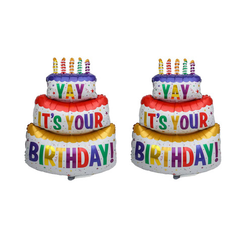 chil 2PCS Happy Birthday Mylar Balloon Big 39inch Foil Inflated Mylar Balloons Large Self-inflating Happy Birthday day Party Decoration Inflatable Ballons Supplies