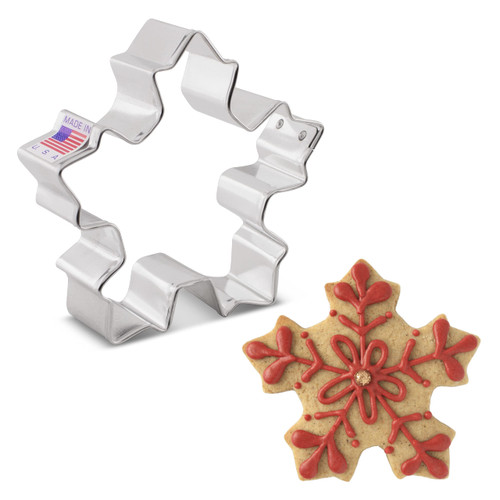 Festive Snowflake Cookie Cutter, 3.25" Made in USA by Ann Clark Festive Snowflake Cookie Cutter, 3.25" Made in USA by Ann Clark