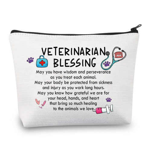 MEIKIUP Veterinarian Gifts Vet Tech Gifts Veterinarian Blessing Makeup Bag Zipper Pouch Travel Toiletry Bag Veterinarian Appreciation Gifts (Veterinarian Blessing Bag) MEIKIUP Veterinarian Gifts Vet Tech Gifts Veterinarian Blessing Makeup Bag Zipper Pouch Travel Toiletry Bag Veterinarian Appreciation Gifts (Veterinarian Blessing Bag)