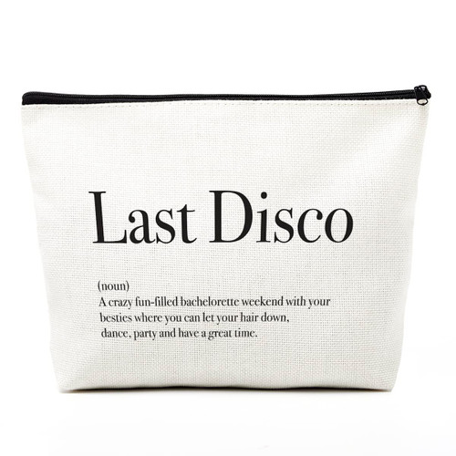 Funny Vacation Beach Makeup Bag Travel Toiletry Bag for Women Casual Girls Trip Weekend Gifts for Her Mom Friend Bachelorette Birthday Summer Vacation Travel Weekender Bag Girls Weekend Last Disco