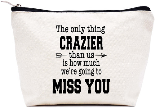 LIBIHUA Coworker Leaving Gifts -Farewell Gift -Going Away Gifts for Colleagues -New Job,Good Bye Gifts for Boss,Women,Her,Friends -Makeup Bag Cosmetic Bag Travel Pouch -the Only Thing Crazier Than us LIBIHUA Coworker Leaving Gifts -Farewell Gift -Going Away Gifts for Colleagues -New Job,Good Bye Gifts for Boss,Women,Her,Friends -Makeup Bag Cosmetic Bag Travel Pouch -the Only Thing Crazier Than us