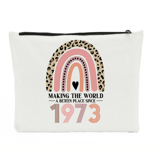 50th Birthday Gifts for Women-Making The World A Better Place Since 1973, 50 Years Old Makeup bag birthday decorations for Her, Friend, Mom, Sister, Wife, Aunt, Coworker Boss Thanksgiving Mother Day 50th Birthday Gifts for Women-Making The World A Better Place Since 1973, 50 Years Old Makeup bag birthday decorations for Her, Friend, Mom, Sister, Wife, Aunt, Coworker Boss Thanksgiving Mother Day