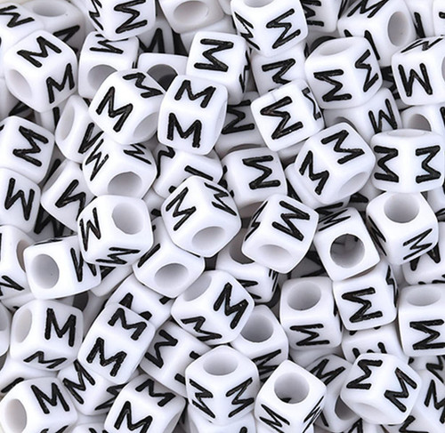 Bxwoum 100PCS Letter Beads White Cube Acrylic Alphabet Beads Letter M Beads for Jewelry Making Bracelets Necklaces 6X6mm(M-100PCS) Bxwoum 100PCS Letter Beads White Cube Acrylic Alphabet Beads Letter M Beads for Jewelry Making Bracelets Necklaces 6X6mm(M-100PCS)