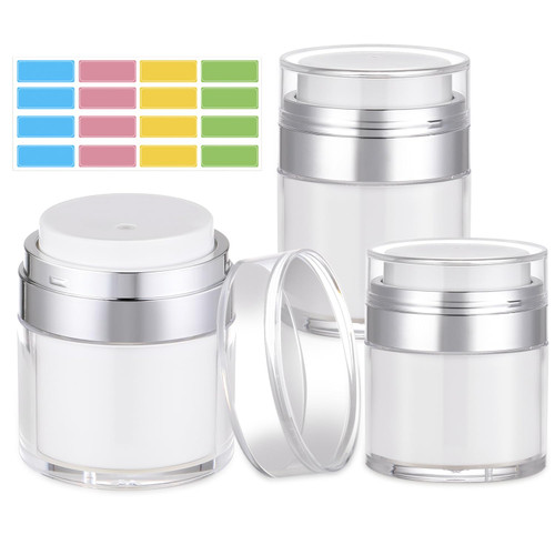 3pcs Airless Pump Jar, Refillable Cream Jar Vacuum Bottle with Cosmetic Container for Thick Moisturizer, Skincare Cream, Travel Lotion Container (0.5oz /1oz /1.7oz?3PCS?) 3pcs Airless Pump Jar, Refillable Cream Jar Vacuum Bottle with Cosmetic Container for Thick Moisturizer, Skincare Cream, Travel Lotion Container (0.5oz /1oz /1.7oz?3PCS?)