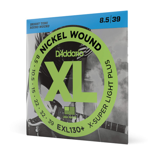 D'Addario Guitar Strings - XL Nickel Electric Guitar Strings - EXL130+ - Perfect Intonation, Consistent Feel, Reliable Durability - For 6 String Guitars - 8.5-39 Extra Super Light Plus