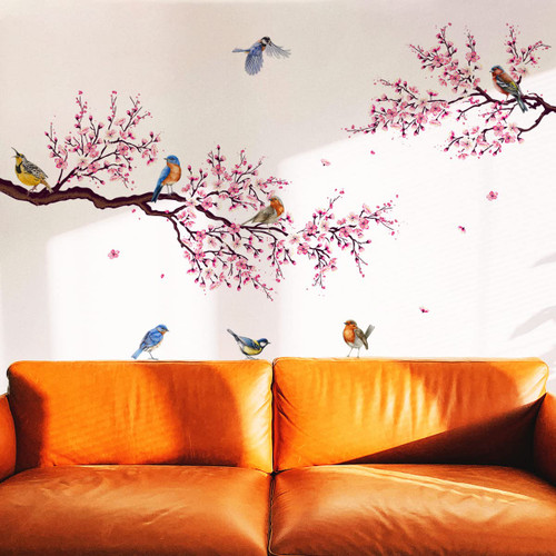 Cherry Blossom Wall Decals,Pink Wall Stickers,Peach Flower Wall Decals,Tree Stickers for Wall,Tree Branch Decor for Girls Bedroom Living Room Nursery Office Wall Decoration Cherry Blossom Wall Decals,Pink Wall Stickers,Peach Flower Wall Decals,Tree Stickers for Wall,Tree Branch Decor for Girls Bedroom Living Room Nursery Office Wall Decoration