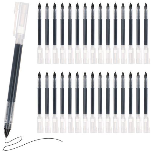 EOOUT 30pcs Rolling Ball Pens Quick-Drying Ink 0.5 mm Extra Fine Point Pens Liquid Ink Pen Rollerball Pens (Black Ink)