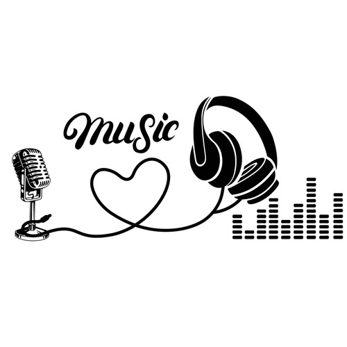 PLIGREAT Music Quotes Wall Stickers, Fine-Carved Wall Decals, Microphone Headphones Wall Sticker for Teens Bands Studio Bedroom Playroom Basement Wall Decorations Indoor Wall Art Decor Window Decor