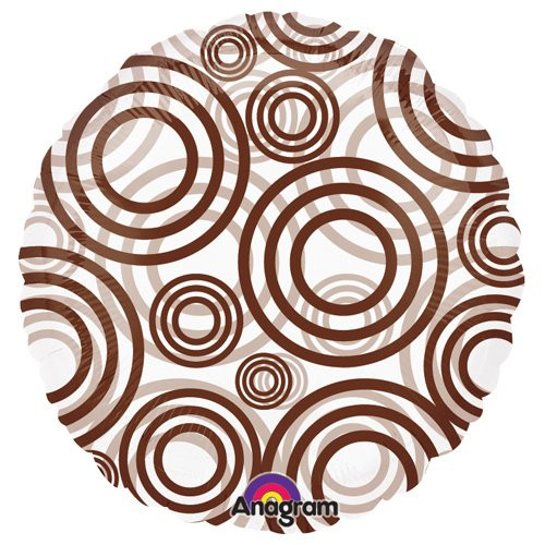 Anagram Round-Circles Brown Foil Balloon, 18" Anagram Round-Circles Brown Foil Balloon, 18"