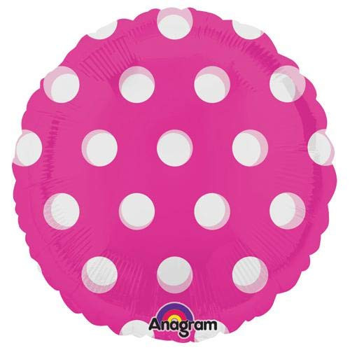 Anagram Round-Dots Pink Foil Balloon, 18" Anagram Round-Dots Pink Foil Balloon, 18"