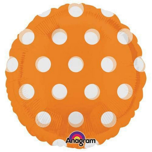 Anagram Round-Dots Orange Foil Balloon, 18" Anagram Round-Dots Orange Foil Balloon, 18"