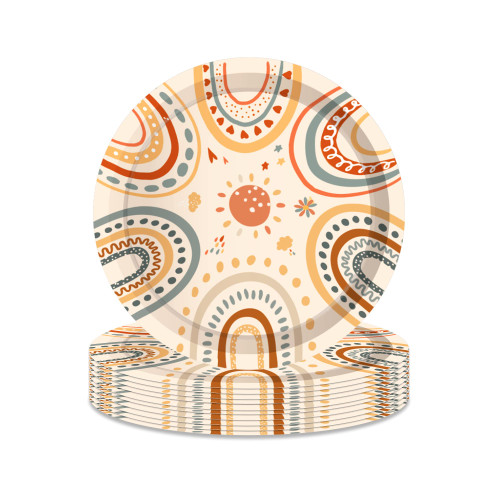 OXYLIPO 24 Pack 9" Boho Rainbow Paper Plates Boho 1st Birthday Round Disposable Dinner Dessert Tableware Set Party Plates Baby Shower Birthday Party Supplies Decorations OXYLIPO 24 Pack 9" Boho Rainbow Paper Plates Boho 1st Birthday Round Disposable Dinner Dessert Tableware Set Party Plates Baby Shower Birthday Party Supplies Decorations