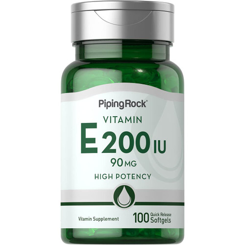 Piping Rock Vitamin E 200 IU | 90mg | 100 Softgel Capsules | High Potency Supplement | Non-GMO, Gluten Free Piping Rock Vitamin E 200 IU | 90mg | 100 Softgel Capsules | High Potency Supplement | Non-GMO, Gluten Free