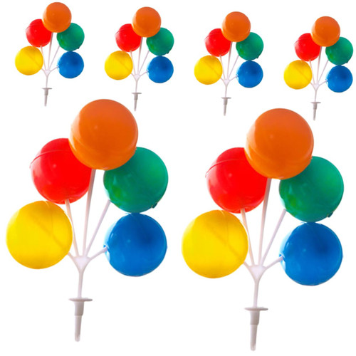 ERINGOGO 6Pcs Balloon String Plugin mini decor happy birthday cake round balloons balloon cake picks Mini Balloon dessert toppers cupcake toppers decor cupcake topper balloons balloon pick