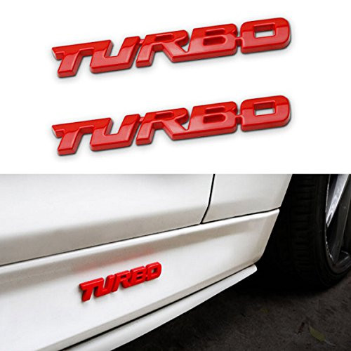 TK-KLZ 2Pcs 3D Metal TURBO Premium Car Side Fender Rear Trunk Emblem Badge Decals for JEEP BMW Dodge Mercedes Benz Chrysler Toyota Honda Nissan Kia Hyundai Chevrolet Ford (Red) TK-KLZ 2Pcs 3D Metal TURBO Premium Car Side Fender Rear Trunk Emblem Badge Decals for JEEP BMW Dodge Mercedes Benz Chrysler Toyota Honda Nissan Kia Hyundai Chevrolet Ford (Red)