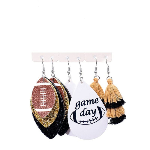 Colorful Layered Football Dangle Earrings Glitter Faux Leather Football Sports Lover Teardrop Earrings for Women Girls Jewelry (M) Colorful Layered Football Dangle Earrings Glitter Faux Leather Football Sports Lover Teardrop Earrings for Women Girls Jewelry (M)