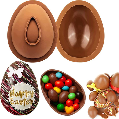 2 PCS Easter Chocolate Molds Silicone Egg Molds Chocolate Molds, Large Silicone Egg Molds for Chocolate, 3D Breakable Chocolate Molds for Easter Decorations and Dessert Baking 2 PCS Easter Chocolate Molds Silicone Egg Molds Chocolate Molds, Large Silicone Egg Molds for Chocolate, 3D Breakable Chocolate Molds for Easter Decorations and Dessert Baking