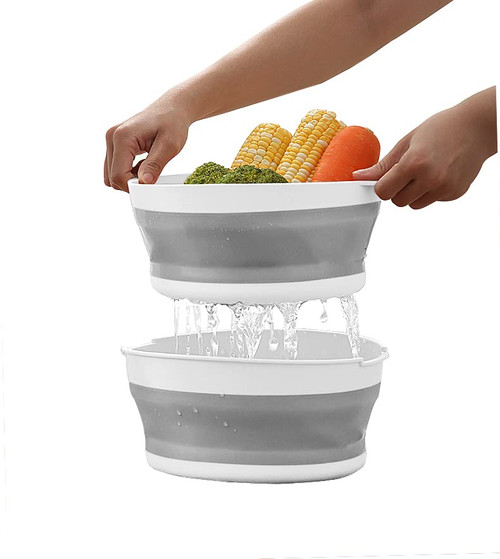 YYDS Collapsible Colander,Silicone Strainers and Colanders?Collapsible Dishpan and Colander Set?Pasta Strainer?Fruits and Vegetables Drain