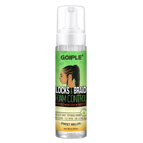 8 fl oz Braid Mousse Hair Braiding Mousse for Braids Twist, Locs, No Flake Extra Hold High Shine and Moisturizes, Frizz Control, High Shine, Lightweight Easy to Apply (Sugar Melon)