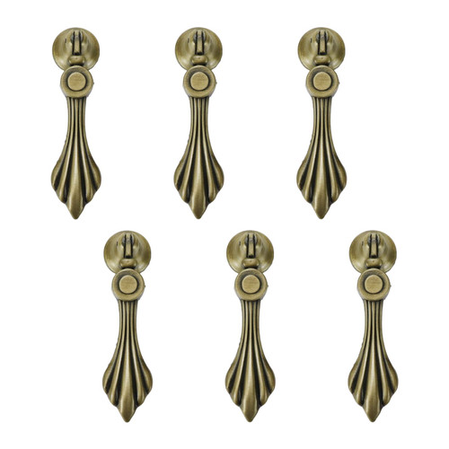 Pufguy Antique Knob Handle Zinc Alloy Pulls Knob Handles Tear Drop Pulls Vintage Cabinet Knob Decorative Pull Handle with Screws for Drawer Dresser Wardrobe-6pcs(Bronze)