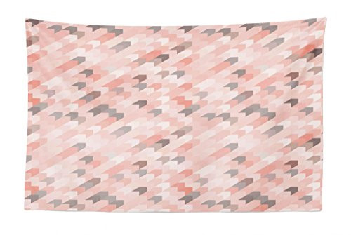Lunarable Pale Pink Tapestry, Conceptual Arrows Pattern Chevron Inspired Vintage Diagonally Striped, Fabric Wall Hanging Decor for Bedroom Living Room Dorm, 45 W X 30 L inches, Pale Pink White Grey