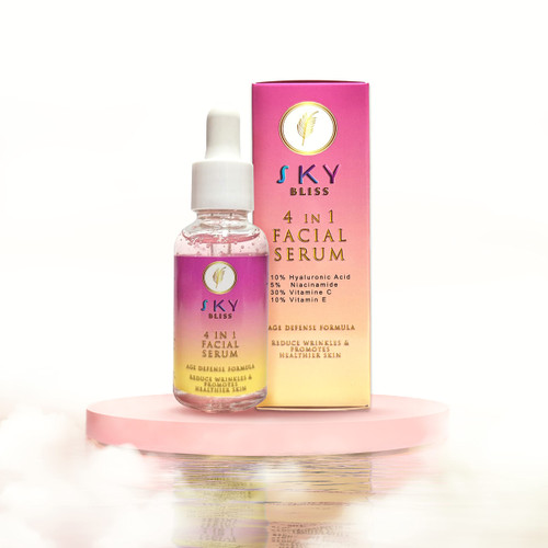 Sky Bliss Skin Serum | Hyaluronic acid | Vitamin C | Vitamin E | Niacinamide | Anti wrinkle | Face serum | Moisturizer | Anti aging | Skin care | 4 in 1 facial serum Sky Bliss Skin Serum | Hyaluronic acid | Vitamin C | Vitamin E | Niacinamide | Anti wrinkle | Face serum | Moisturizer | Anti aging | Skin care | 4 in 1 facial serum