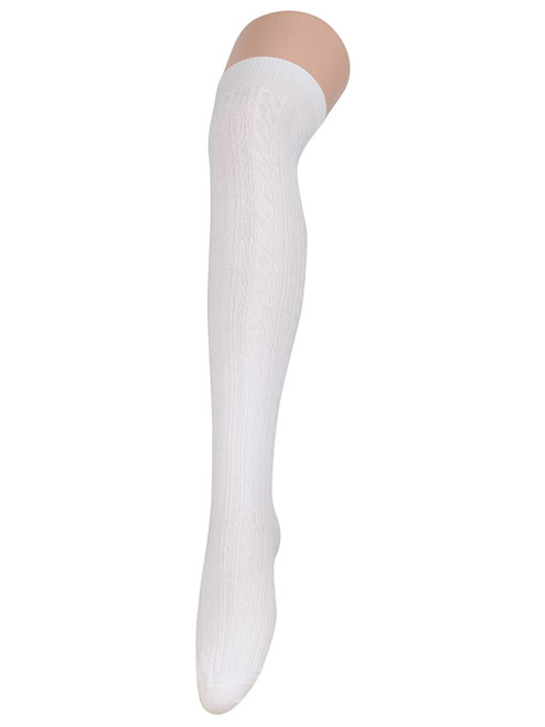 ZANDO Womens Thigh High Stockings Casual Thigh High Tights Long Stockings Over Knee Socks Cosplay Leg Warmers Socks Knee High Sockings for Women Solid White One Size