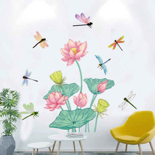 Lotus Flower Wall Decals Pink Flowers Wall Sticker Summer Garden Floral Wall Art Sticker Plant Leaf Wall Mural Peel and Stick Wall Decal for Bedroom Living Room Home Office Wall Decor. Lotus Flower Wall Decals Pink Flowers Wall Sticker Summer Garden Floral Wall Art Sticker Plant Leaf Wall Mural Peel and Stick Wall Decal for Bedroom Living Room Home Office Wall Decor.