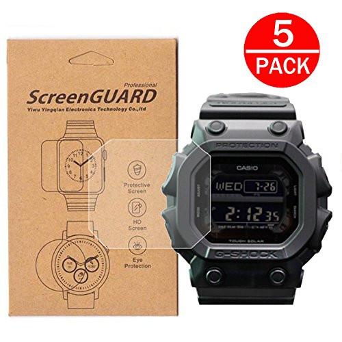 [5-Pack]For Casio GX-56BB Watch Screen Protector, Full Coverage Screen Protector for GX-56BB /GX56BB Watch HD Clear Anti-Bubble and Anti-Scratch