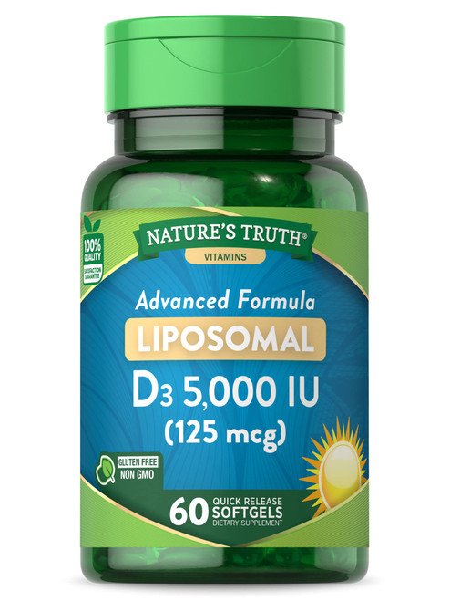 Nature's Truth Liposomal Vitamin D3 | 5000 IU | 60 Softgels | Non-GMO & Gluten Free Supplement Nature's Truth Liposomal Vitamin D3 | 5000 IU | 60 Softgels | Non-GMO & Gluten Free Supplement