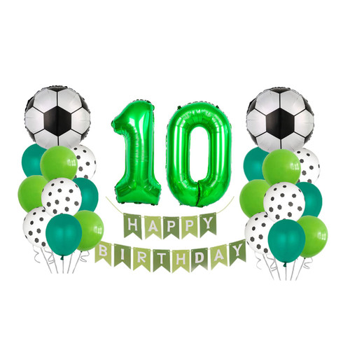 Soccer Balloon Set 10th Birthday Decoration Green Number10 Foil Balloon Soccer Balloon Decoration Pull The Flag Balloons for Children Boy Birthday Party Football Party Decoration-Football Balloons 10 Soccer Balloon Set 10th Birthday Decoration Green Number10 Foil Balloon Soccer Balloon Decoration Pull The Flag Balloons for Children Boy Birthday Party Football Party Decoration-Football Balloons 10