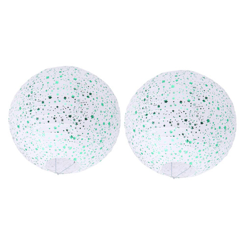 OSALADI 2pcs Round Handmade Lantern Outdoor Lantern Chinese Decor Outdoor Decor Lanterns Hanging Paper Lanterns Outdoor Lanterns Fold Green Decorative Hanging Japanese Paper Lanterns
