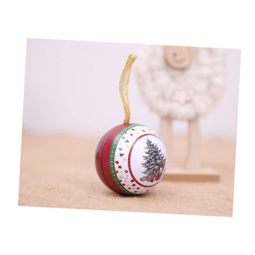 Garneck 1 PC Round Gift Tins Container Christmas Cookie Gift Box Christmas Favor Box Candy Boxes Round Ball Candy Boxes Candy Storage Spherical Decorations Christmas Gift Tin Box Gift Box