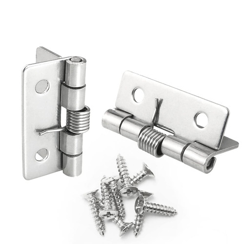 ITROLLE 2PCS 1.5 inch Stainless Steel Self-Closing Spring Door Hinges Spring Loaded Hinges Automatic Closing Hinges Stainless Steel Spring Hinges for Invisible Doors, Closing Spring Hinges