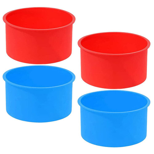 UPKOCH Cake Making Molds Silicone Baking Pan 4Pcs Silicone Cake Pans Round Cake Mold Non-Stick Baking Tins Quick Release Baking Pans for Muffin Cheese Cake Chiffon Cake Meatloaf Pan