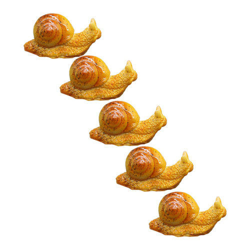 Happyyami 5pcs Simulation Little Snail Terrariums Decor for Table Office Desk Toys Snail Figurine Garden Snail Figurine Garden Snail Statue Household Brown Accessories Resin