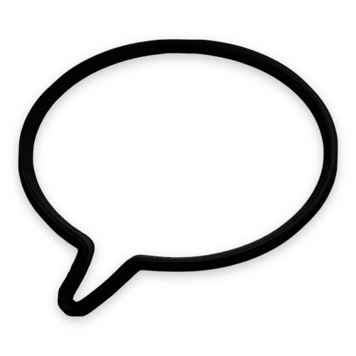 Speech Bubble Round Cookie Cutter with Easy to Push Design (4 inch)