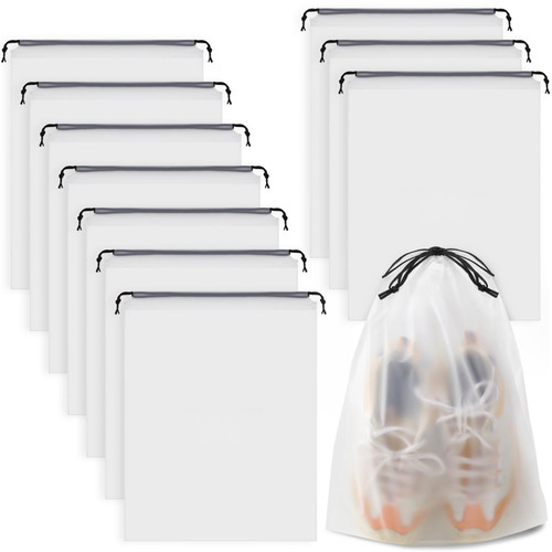 COIDEA Shoe Bags for Travel, 10 PCS Large Transparent Travel Shoe Bags for Packing, Clear Drawstring Travel Shoe Storage Bag, Portable Shoes Organizer Pouch with Rope for Men and Women COIDEA Shoe Bags for Travel, 10 PCS Large Transparent Travel Shoe Bags for Packing, Clear Drawstring Travel Shoe Storage Bag, Portable Shoes Organizer Pouch with Rope for Men and Women