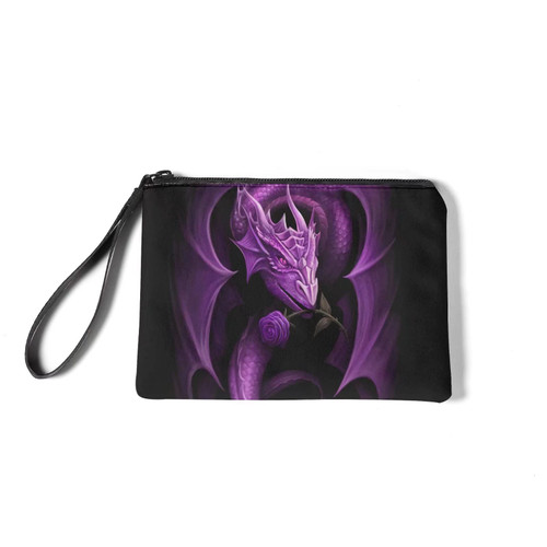 Jeiento Purple Dragon Coin Purse for Women Travel Toiletry Pouch Wristlet Makeup Bag Waterproof Clutch Cosmetic Bag Multi-functional