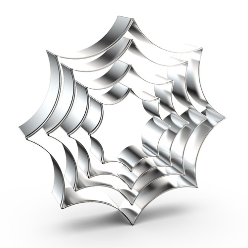 Spider Web Cobweb Cookie Cutter Set for Halloween Assorted Sizes - 5", 4", 3", 2" - 4 Piece - Stainless Steel