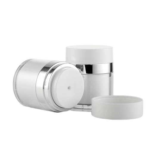 2 Pack Airless Cosmetic Container Empty Acrylic Air Pump Jars Travel Vacuum Bottle Airless Cream Lotion Sample Containers Makeup Packing Pump Bottle Jar (15g/0.5oz) 2 Pack Airless Cosmetic Container Empty Acrylic Air Pump Jars Travel Vacuum Bottle Airless Cream Lotion Sample Containers Makeup Packing Pump Bottle Jar (15g/0.5oz)