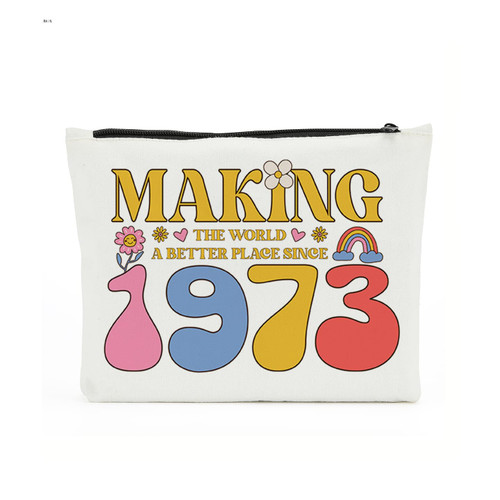 50th Birthday Gifts for Women-Making The World A Better Place Since 1973, 50 Years Old Makeup bag birthday decorations for Her, Friend, Mom, Sister, Wife, Aunt, Coworker Boss,grandmother,Teacher,Nurse 50th Birthday Gifts for Women-Making The World A Better Place Since 1973, 50 Years Old Makeup bag birthday decorations for Her, Friend, Mom, Sister, Wife, Aunt, Coworker Boss,grandmother,Teacher,Nurse