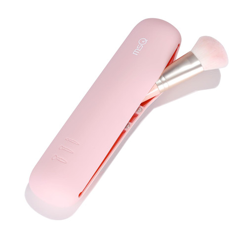 MSQ Makeup Brush Holder, Travel Essentials Make Up Brush Organizer, Silicone Cosmetic Make up Bag Makeup Brush Cover Case for Travel Size Toiletries, Small Magnetic Travel Makeup Brush Holder-Pink MSQ Makeup Brush Holder, Travel Essentials Make Up Brush Organizer, Silicone Cosmetic Make up Bag Makeup Brush Cover Case for Travel Size Toiletries, Small Magnetic Travel Makeup Brush Holder-Pink