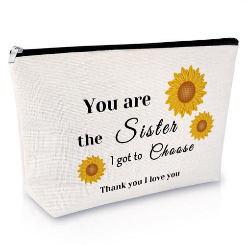 Sister Gift from Sister Makeup Bag Birthday Gift for Soul Sister Friend Friendship Gift for Woman Friend Cosmetic Bag Sister in Law Wedding Gift Christmas Graduation Gifts Travel Cosmetic Pouch