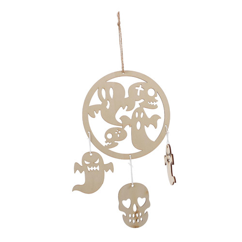 CORHAD 1PC Cutouts Embellishments for Halloween Unfinished Wooden Halloween Ornaments Halloween Hanging Wood Ornaments Wooden Cutout Wooden Craft Party Craft Makeup
