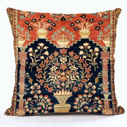 Snycler Rug Pillow Cover Vintage Retro Boho Pillow Case Bohemian Ornament Farmhouse Pillow Cover Cotton Linen Decorative Square Throw Pillow Cover 18x18 Inch for Sofa Couch Decoration