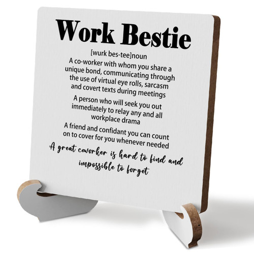 Work Bestie Noun Thank You Farewell Gifts for Coworkers Desk Decor Coworker Leaving Gifts for Women Going Away Gift Birthday Wooden Plaque with Wood Stand for Friend Leader BFF Sister Office Decor Work Bestie Noun Thank You Farewell Gifts for Coworkers Desk Decor Coworker Leaving Gifts for Women Going Away Gift Birthday Wooden Plaque with Wood Stand for Friend Leader BFF Sister Office Decor