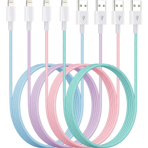iPhone Charger 6ft Lightning Cable 6FT 4Packs Colorful Nylon Braid Charging Cord Apple MFi Certified for Apple Charger iPhone 14 13 12 11 SE Xs XS Pro Max XR X 8 7 6 Plus iPad iPod iPhone Charger 6ft Lightning Cable 6FT 4Packs Colorful Nylon Braid Charging Cord Apple MFi Certified for Apple Charger iPhone 14 13 12 11 SE Xs XS Pro Max XR X 8 7 6 Plus iPad iPod
